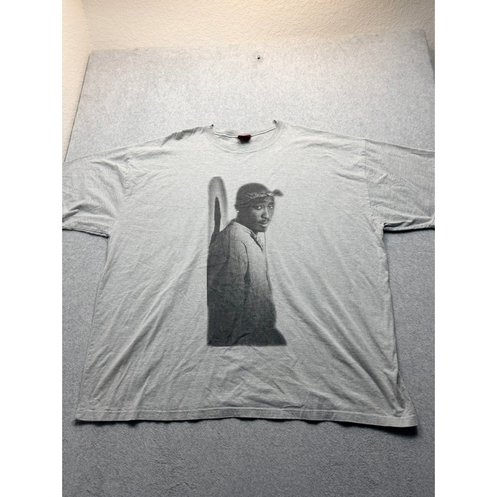 Makaveli Branded Tupac Shakur 2Pac Graphic T-Shirt Gray Mens 4XL Streetwear